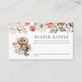 Schattigee Waterverf Uil Baby shower Luier Raffle Informatiekaartje (Voorkant)