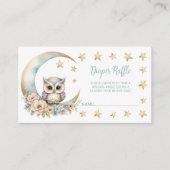 Schattigee Waterverf Uil Baby shower Luier Raffle Informatiekaartje (Voorkant)