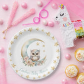 Schattigee Waterverf Uil Baby shower Papier Bord (Feest)