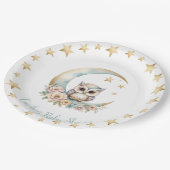 Schattigee Waterverf Uil Baby shower Papier Bord (Gekanteld)