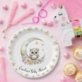 Schattigee Waterverf Uil Baby shower Papier Bord (Feest)