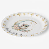 Schattigee Waterverf Uil Baby shower Papier Bord (Gekanteld)
