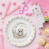 Schattigee Waterverf Uil Baby shower Papier Bord (Feest)