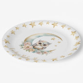 Schattigee Waterverf Uil Baby shower Papier Bord (Gekanteld)