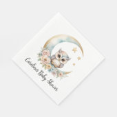 Schattigee Waterverf Uil Baby shower Servet (Hoek)