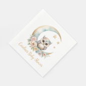 Schattigee Waterverf Uil Baby shower Servet (Hoek)