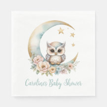 Schattigee Waterverf Uil Baby shower