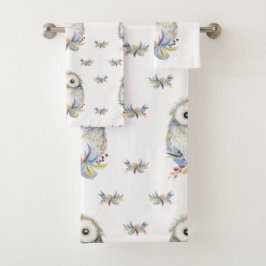 Schattigee waterverf Uil Bad Handdoek
