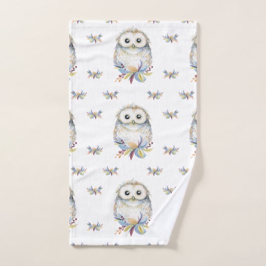 Schattigee waterverf Uil Bad Handdoek (Handdoek)
