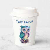 Schattigee Waterverf Uil Forest Woodland Animal Papieren Bekers (Voorkant)