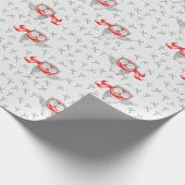 Schattigee Waterverf Uil in rode wintersjaal Cadeaupapier (Hoek)