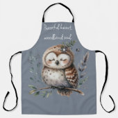 Schattigee Waterverf Uil met Floral Woodland Style Schort (Voorkant)