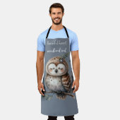 Schattigee Waterverf Uil met Floral Woodland Style Schort (Gedragen)