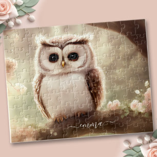 Schattigee waterverf uil naam puzzel