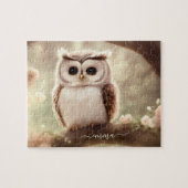 Schattigee waterverf uil naam puzzel legpuzzel (Horizontaal)