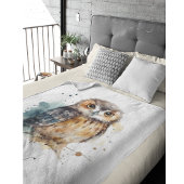 Schattigee Waterverf Uil, op maat Fleece Deken