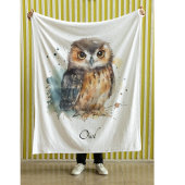 Schattigee Waterverf Uil, op maat Fleece Deken