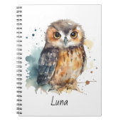 Schattigee Waterverf Uil, op maat Notitieboek (Voorkant)
