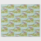 Schattigee Waterverf vader en zoon Cadeaupapier (Vlak)