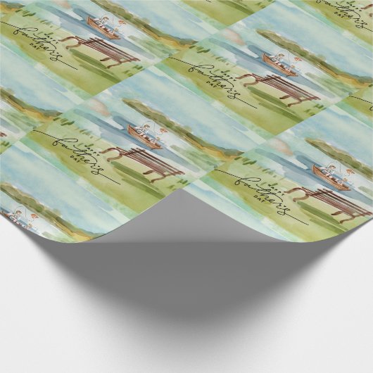 Schattigee Waterverf vader en zoon Cadeaupapier (Hoek)