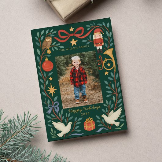 Schattigee Waterverf Vakantie Fotokaart | Feestdagenkaart