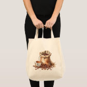Schattigee Waterverf van bruine koffie Tote Bag (Voorkant (product))