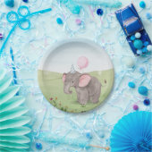 Schattigee waterverf van olifanten papieren bordje (Feest)