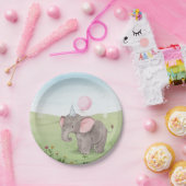 Schattigee waterverf van olifanten papieren bordje (Feest)