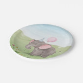 Schattigee waterverf van olifanten papieren bordje (Gekanteld)