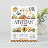 Schattigee Waterverf verjaardagsbouwvoertuigen Kaart (Staand voorkant)