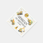 Schattigee Waterverf verjaardagsbouwvoertuigen Servet (Hoek)