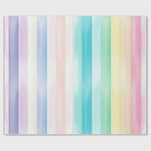 Schattigee Waterverf Verticale Pastel Regenboog St Cadeaupapier (Vlak)