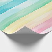 Schattigee Waterverf Verticale Pastel Regenboog St Cadeaupapier (Hoek)