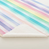 Schattigee Waterverf Verticale Pastel Regenboog St Sherpa Deken (3/4)