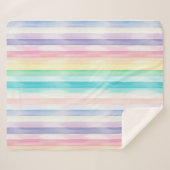 Schattigee Waterverf Verticale Pastel Regenboog St Sherpa Deken (Voorkant (horizontaal))