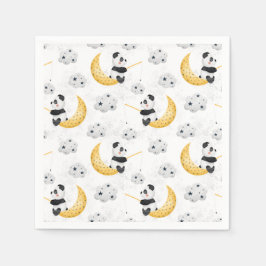 Schattigee Waterverf Vist Panda Patroon Verjaardag Servet