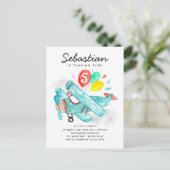 Schattigee Waterverf Vliegtuigballonnen Verjaardag Briefkaart (Staand voorkant)