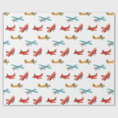 Schattigee Waterverf vliegtuigen vliegen in de luc Cadeaupapier (Vlak)