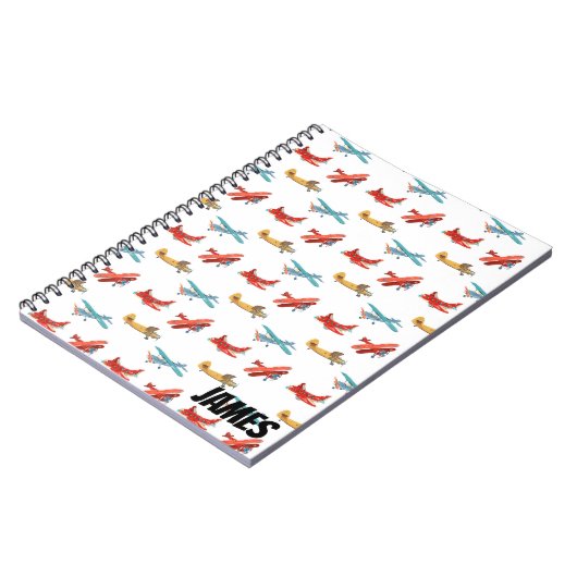 Schattigee Waterverf vliegtuigen vliegen in de luc Notitieboek (Linkerzijde)