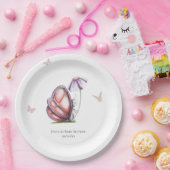 Schattigee Waterverf vlinder Baby shower Papieren Bordje (Feest)