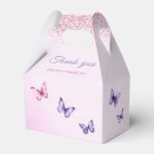 Schattigee Waterverf Vlinder paarse meisje Baby sh Bedankdoosjes (Achterkant)
