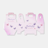 Schattigee Waterverf Vlinder paarse meisje Baby sh Bedankdoosjes (Uitgevouwen)
