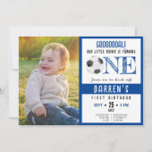 Schattigee Waterverf Voetbal Foto 1e Verjaardag Kaart (Voorkant)