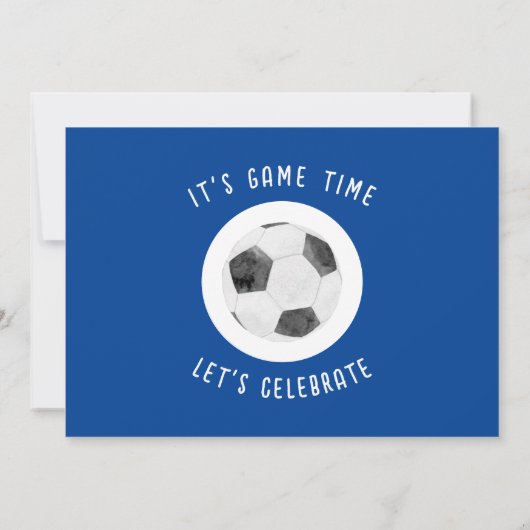 Schattigee Waterverf Voetbal Foto 1e Verjaardag Kaart (Achterkant)