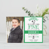 Schattigee Waterverf Voetbal Foto Groene verjaarda Kaart (Staand voorkant)