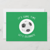 Schattigee Waterverf Voetbal Foto Groene verjaarda Kaart (Achterkant)