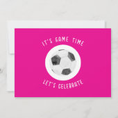 Schattigee Waterverf Voetbal Foto Roze 1e Verjaard Kaart (Achterkant)