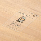 Schattigee Waterverf Vogel Genderneutraal Baby sho Acryl Uitnodigingen (Laagn)