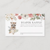 Schattigee Waterverf wasbeer Baby shower luier Raf Informatiekaartje (Voorkant)