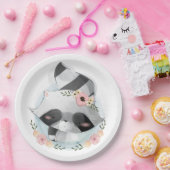 Schattigee Waterverf wasbeer Baby shower papier Bo Papieren Bordje (Feest)